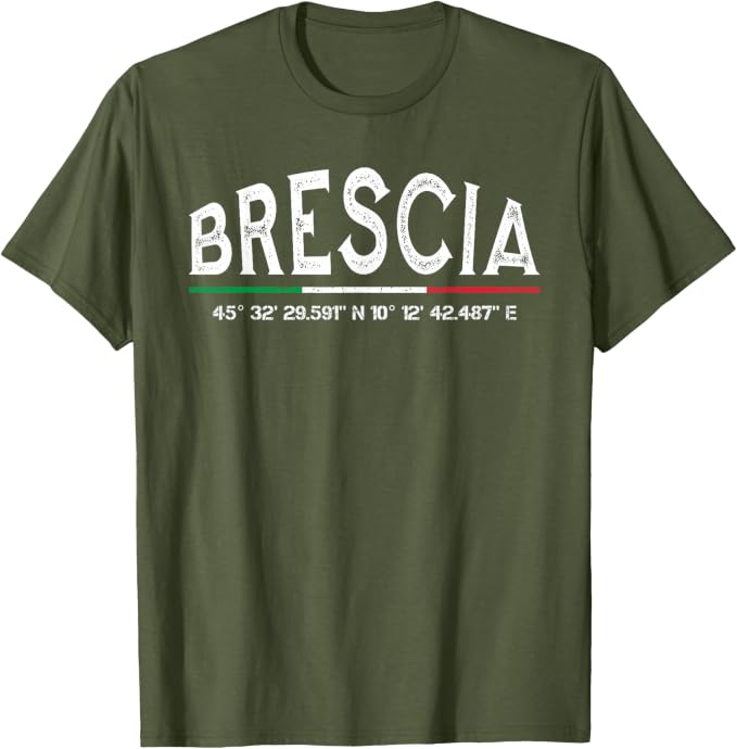 Brescia Italia Coordinate GPS Maglietta