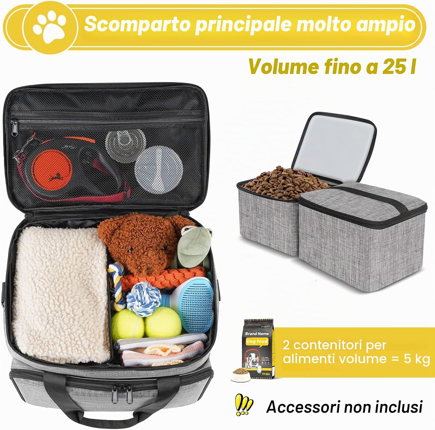 Set di 6 borse da viaggio per cani