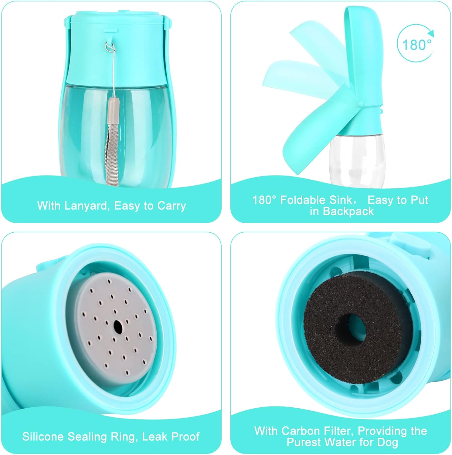JOPHEK 300ML Borraccia per Cani Portatile