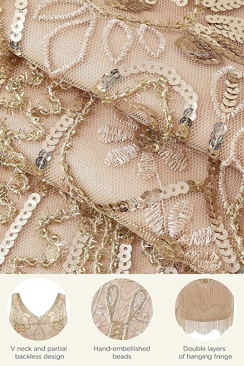 BABEYOND Flapper Dresses V Neck