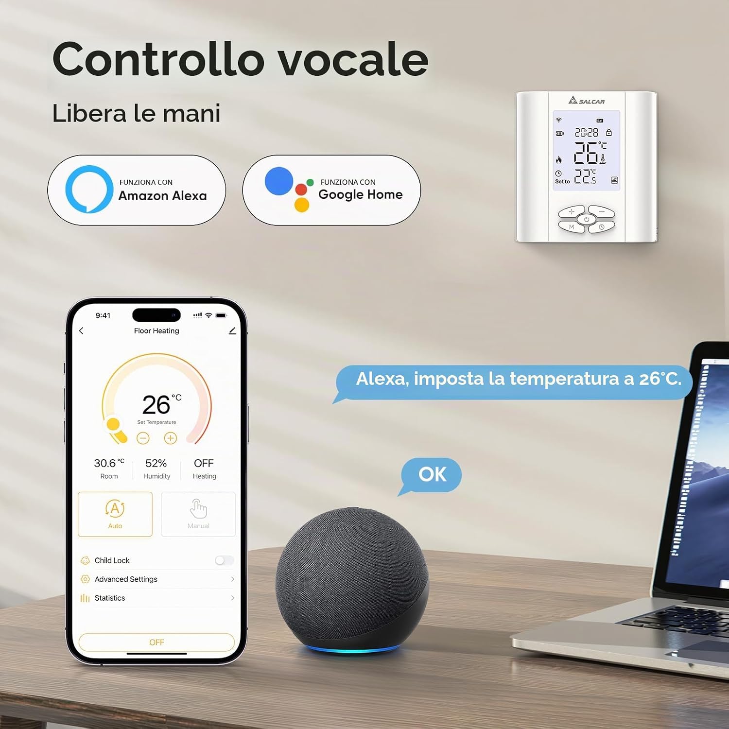 SALCAR Termostato intelligente