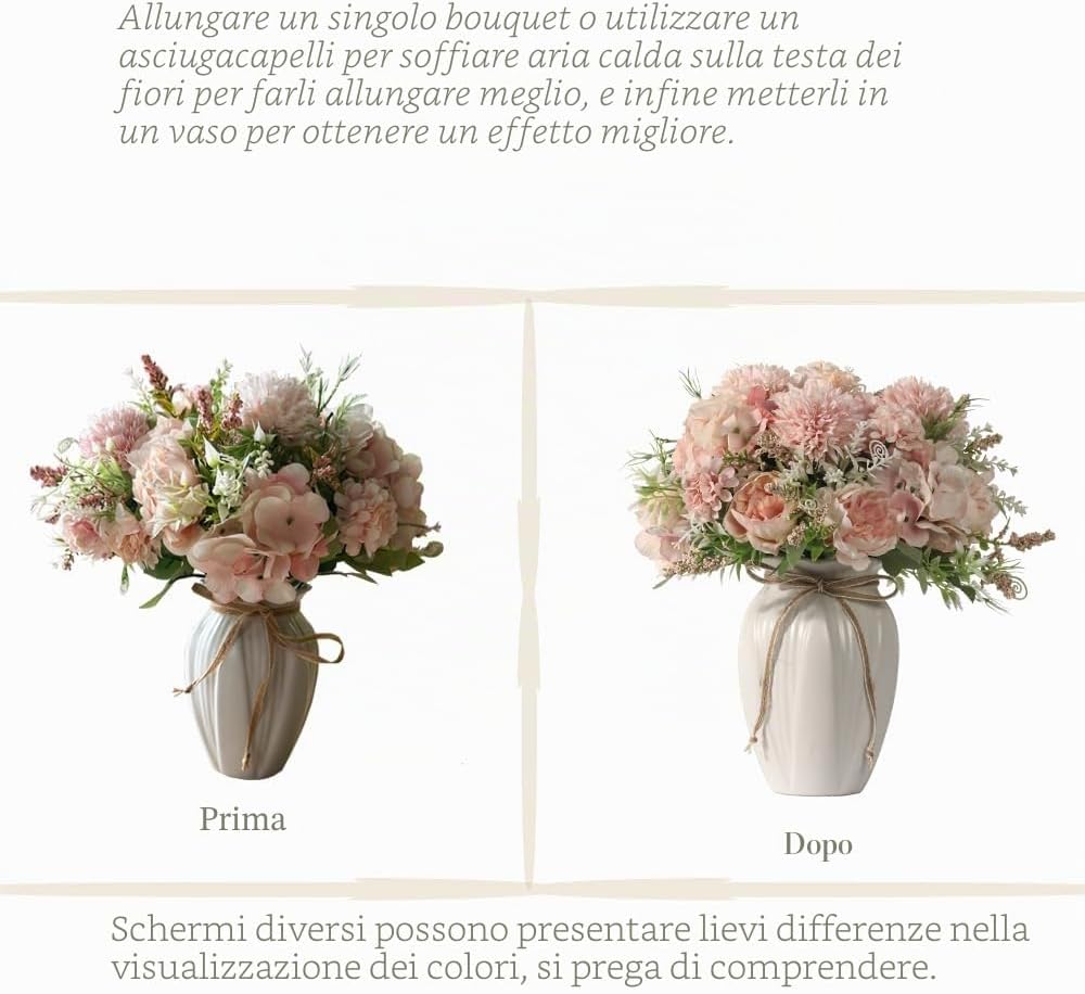 Bouquet di peonie artificiali in seta
